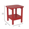 Flash Furniture Red 2 Tier Adirondack Style Patio Side Table LE-HMP-1035-1517H-RD-GG